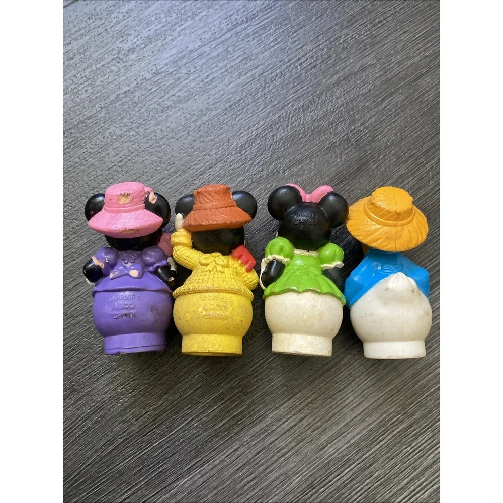 Lot of 4 Vintage Arco Disney Figure Finger Puppets Hard Plastic READ